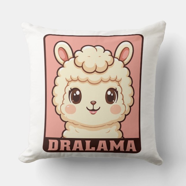 Süße Llama-Illustrationsdesign Kissen (Vorderseite)