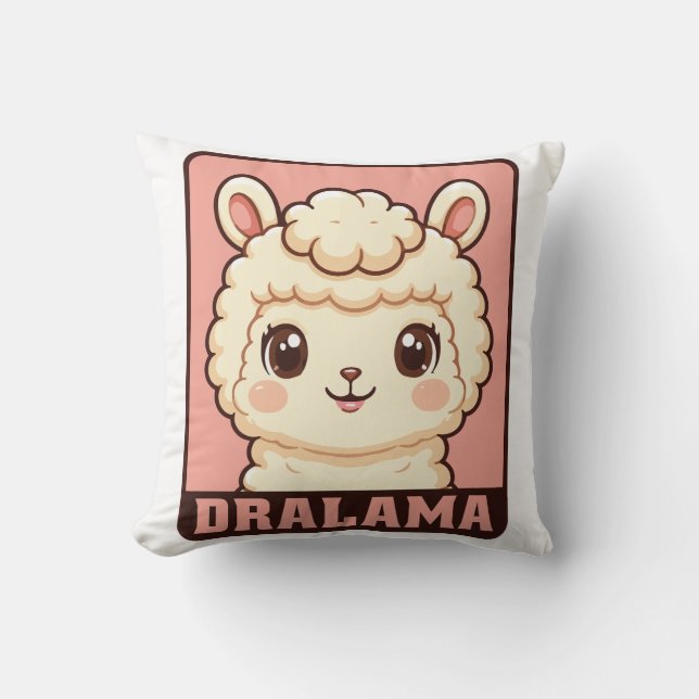 Süße Llama-Illustrationsdesign Kissen (Vorderseite)
