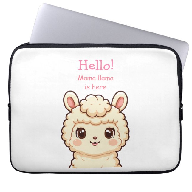 Süße Llama-Illustrationsdesign Laptopschutzhülle (Vorderseite)