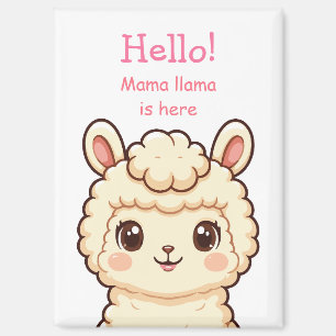 Süße Llama-Illustrationsdesign Magnet