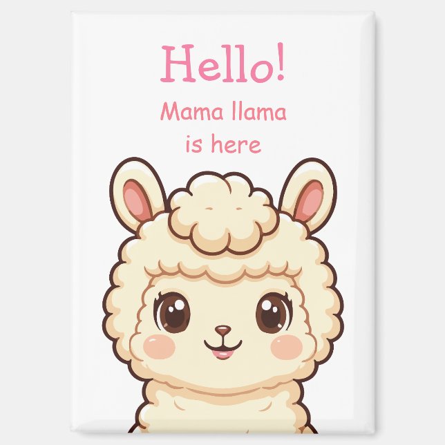 Süße Llama-Illustrationsdesign Magnet (Vorderseite)