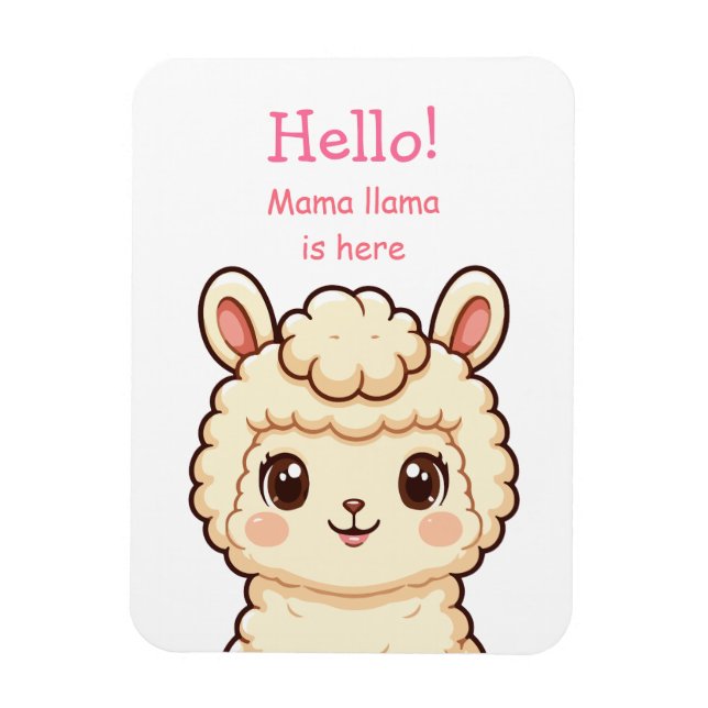 Süße Llama-Illustrationsdesign Magnet (Vertikal)