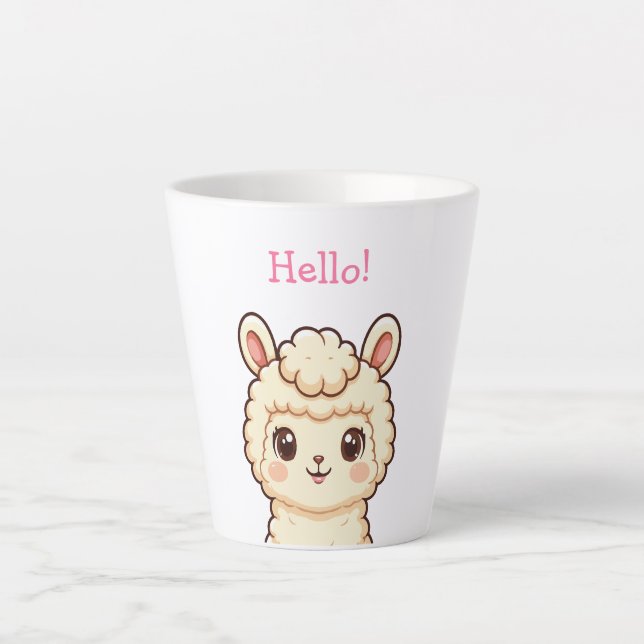 Süße Llama-Illustrationsdesign Milchtasse (Vorderseite)