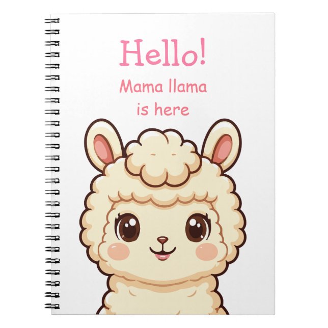 Süße Llama-Illustrationsdesign Notizblock (Vorderseite)