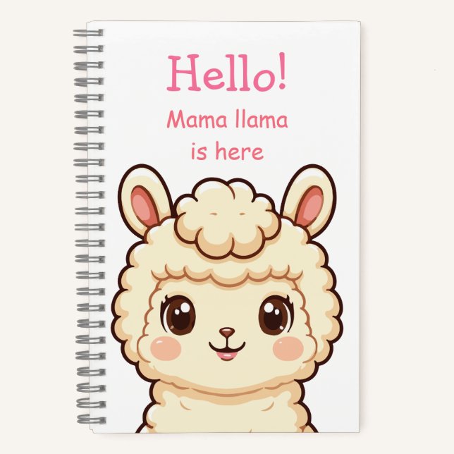 Süße Llama-Illustrationsdesign Notizbuch (Vorderseite)