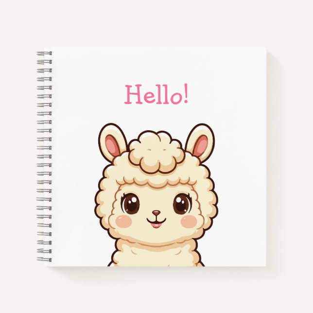 Süße Llama-Illustrationsdesign Notizbuch (Vorderseite)
