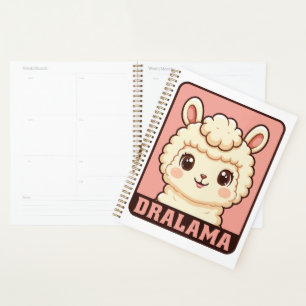 Süße Llama-Illustrationsdesign Planer