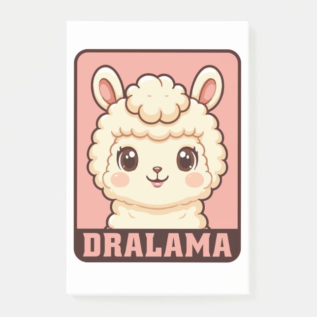 Süße Llama-Illustrationsdesign Post-it Klebezettel (Vorderseite)