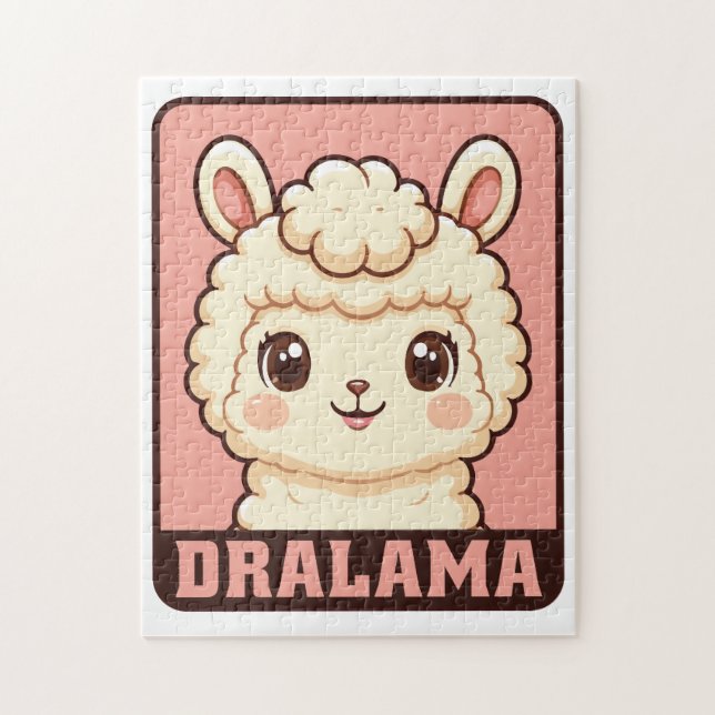Süße Llama-Illustrationsdesign Puzzle (Vertikal)