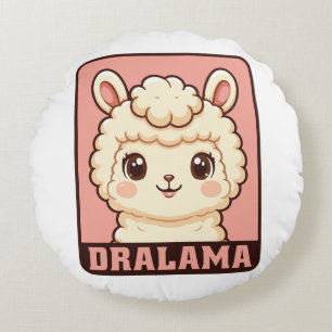 Süße Llama-Illustrationsdesign Rundes Kissen