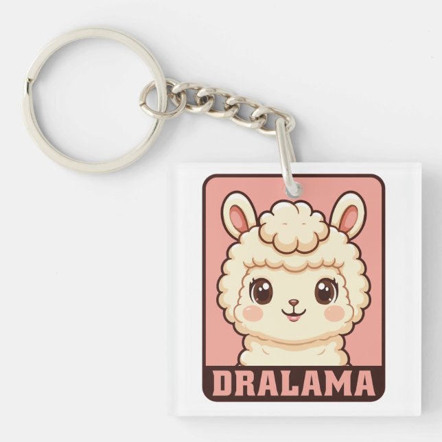 Süße Llama-Illustrationsdesign Schlüsselanhänger (Vorderseite)