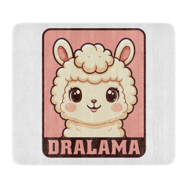 Süße Llama-Illustrationsdesign Schneidebrett (Vorderseite)