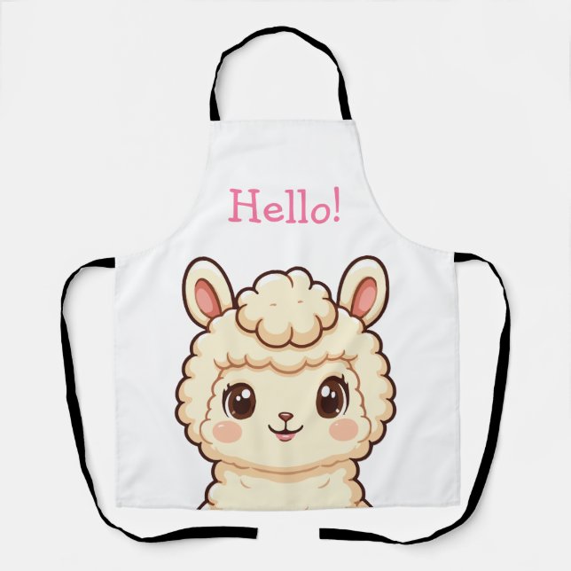 Süße Llama-Illustrationsdesign Schürze (Vorderseite)