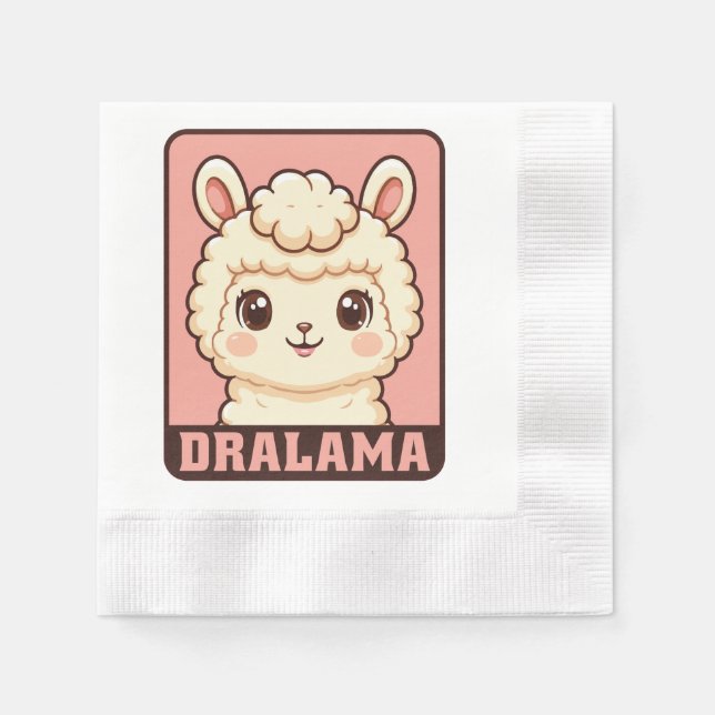 Süße Llama-Illustrationsdesign Serviette (Vorderseite)