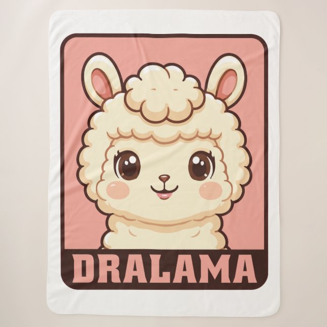 Süße Llama-Illustrationsdesign Sherpadecke (Vorderseite)