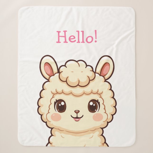 Süße Llama-Illustrationsdesign Sherpadecke (Vorderseite)