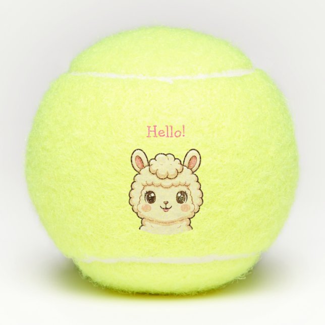 Süße Llama-Illustrationsdesign Tennisbälle (Vorderseite)