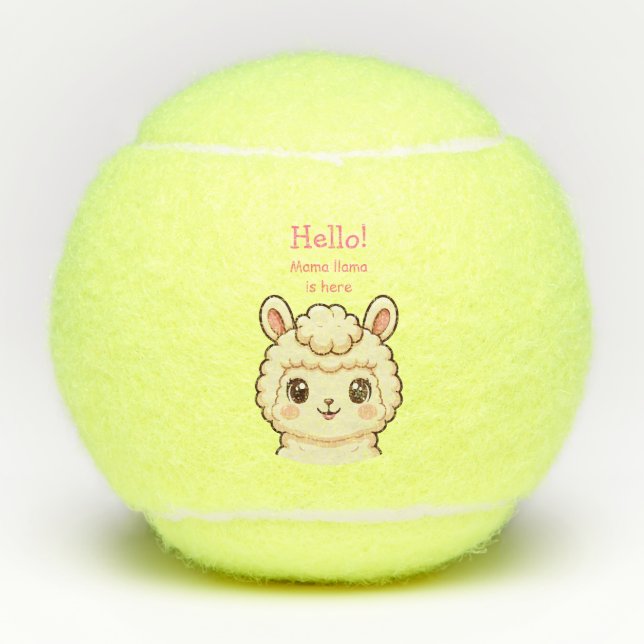 Süße Llama-Illustrationsdesign Tennisbälle (Vorderseite)