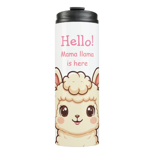 Süße Llama-Illustrationsdesign Thermosbecher (Vorderseite)