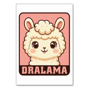 Süße Llama-Illustrationsdesign Tischnummer