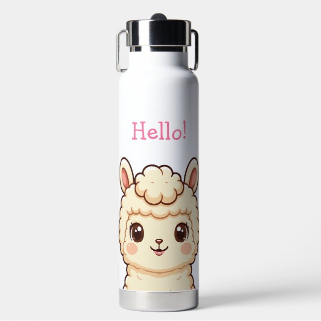 Süße Llama-Illustrationsdesign Trinkflasche (Vorderseite)