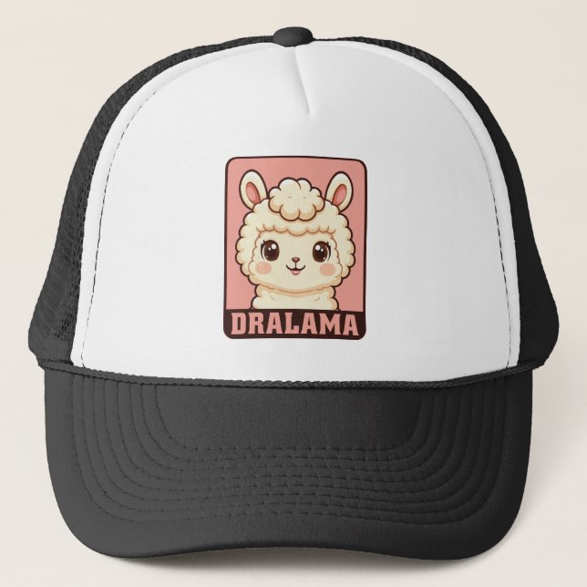 Süße Llama-Illustrationsdesign Truckerkappe (Vorderseite)