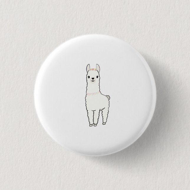 Süße Llama-Karte Button (Vorderseite)