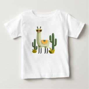 Süße Llama mit Sonnenbrille – Coole Tier-Kinderbek Baby T-shirt