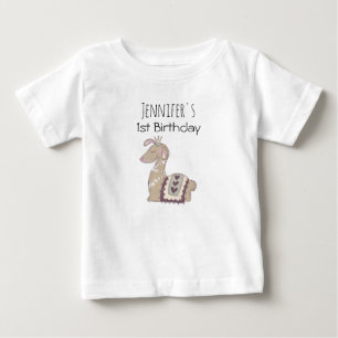 Süße Llama-Prinzessin mit Krone zum Geburtstag Baby T-shirt