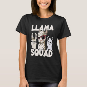 Süße Llama-Truppe Alpaka Mit Brille Retro Llama T-Shirt