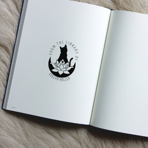 Süße Lotus-Mond-Katze aus der Bibliothek von Gummistempel