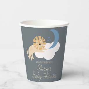 Süße Löwe Mond Wolke Baby Shower Dankeschön  Pappbecher