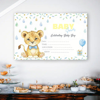 Süße Löwen-Baby-Party-Einladung – Personalisiert Einladung
