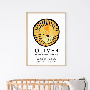 Süße Löwen-Geburtsstatistiken Poster