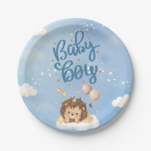 Süße Löwenkönig-Baby-Junge-Papierplatte