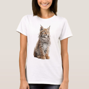 Süße Luchs-Wildkatze mit Schal-Illustration T-Shirt