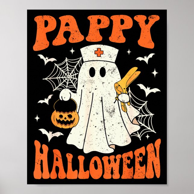 Süße lustige Buh-Geister-Krankenschwestern-Papa-Ha Poster (Vorne)