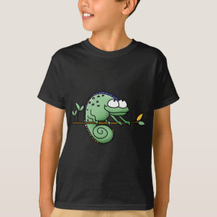 Süße lustige Cartoon-Chamäleon-Grüne Eidechse T-Shirt