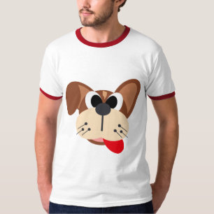 Süße lustige Cartoon-Hund-Gesicht T-Shirt