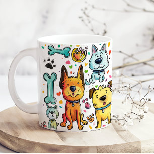 Süße lustige Cartoon-Hundemama Kaffeetasse