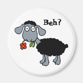 Süße lustige Cartoon-Schwarze-Schaf-Blume anpassba Magnet