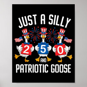 Süße lustige einfach alberne patriotische Gans Poster