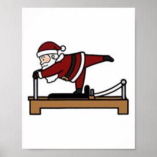Süße Lustige Frohe Weihnachten Pilates Nikolaus Pa Poster