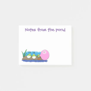 Süße lustige Frösche Cartoon-Illustration Post-it Klebezettel