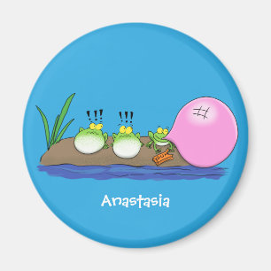 Süße lustige Frösche Kaugummi Cartoon-Illustration Magnet