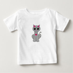 Süße lustige glückliche graue Katze Baby T-shirt