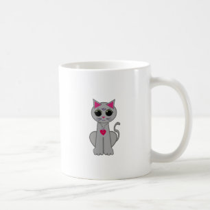 Süße lustige glückliche graue Katze Tasse