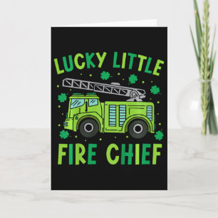 Süße lustige grüne Feuerwehr Kids St Patrick Da Karte