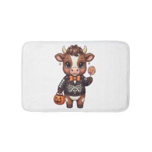 Süße lustige Halloween Highland-Kuh Badematte