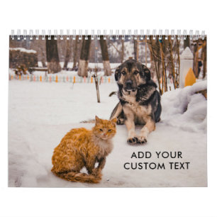 Süße lustige individuelle Fotos von Hunden und Kat Kalender